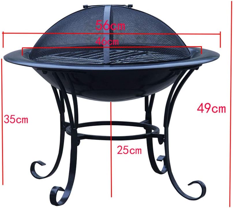 Outdoor Wood Burning Steel Fire Pit with Spark Screen Z136