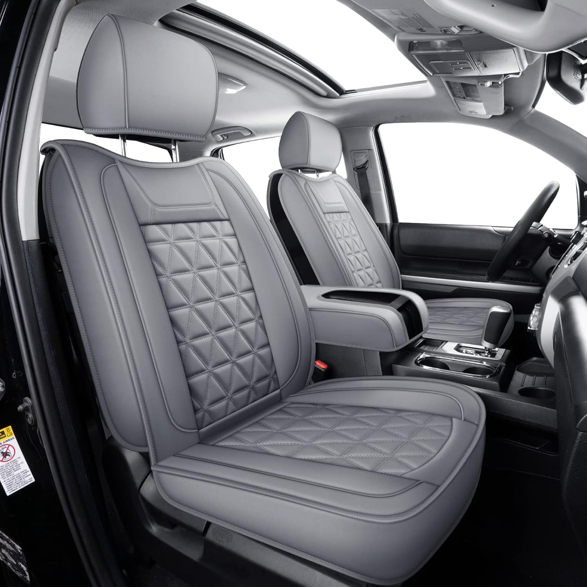 Waterproof Front Seat Covers with Faux Leather P3906