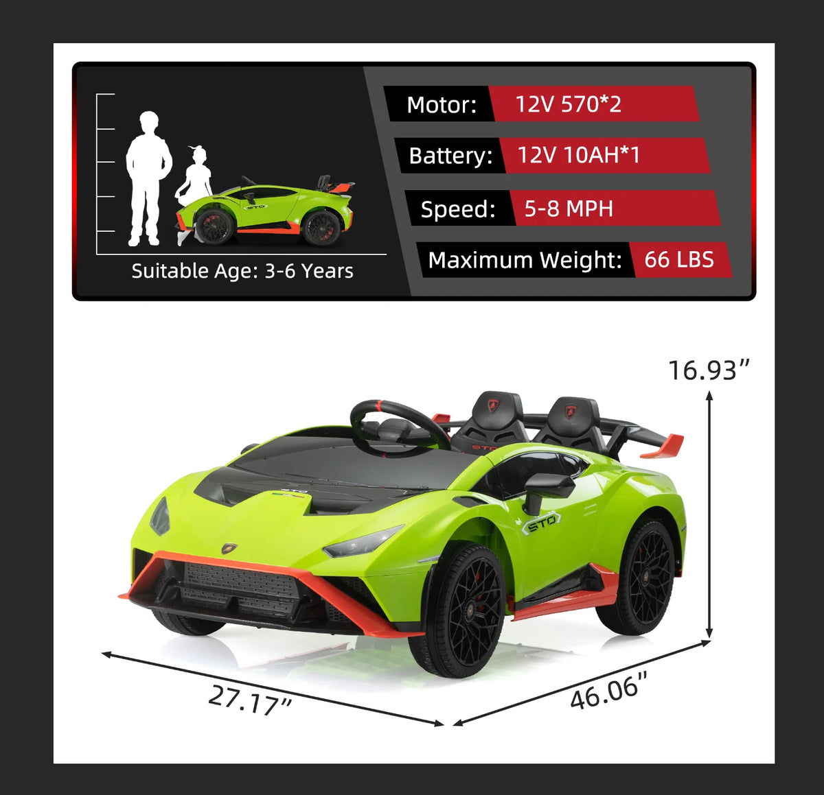 Gray 24V Kids Ride on Electric Car with Remote Control S782