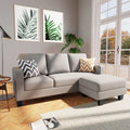 Light Gray Convertible Sectional Sofa with Ottoman R169