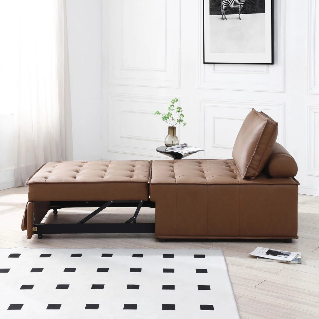 Faux Leather Ottoman Sofa Bed T618
