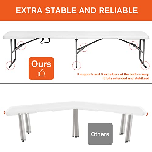 White 6 Foot Plastic Folding Bench H753935