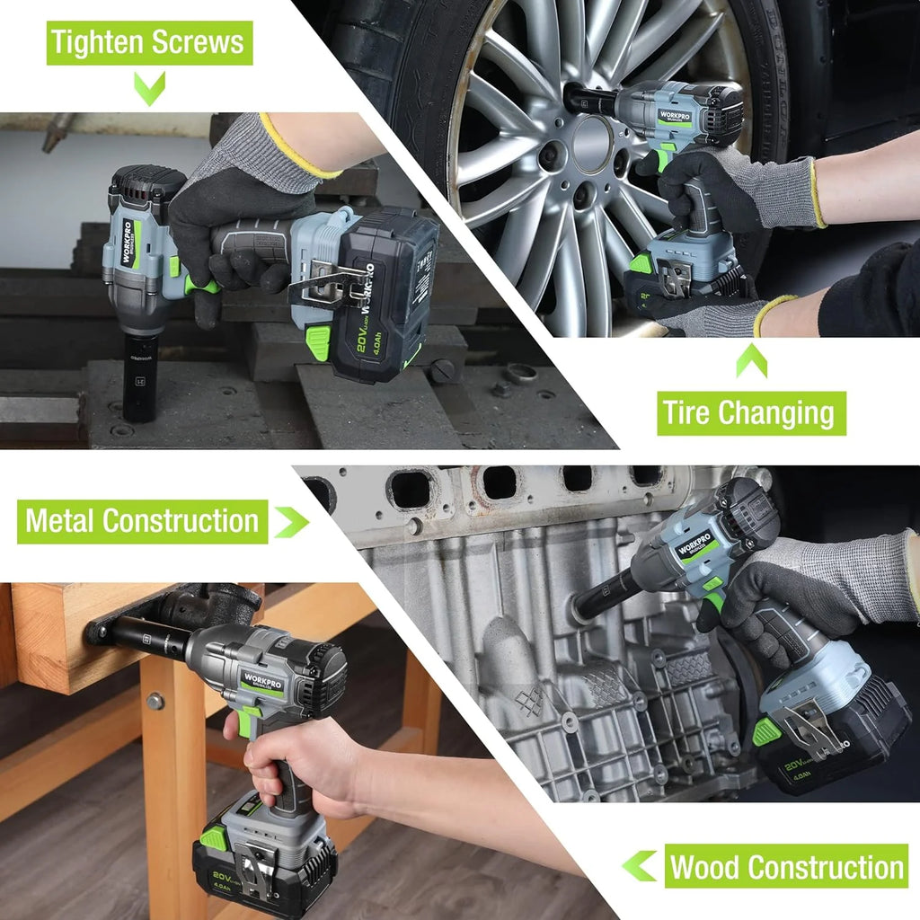 Cordless Impact Wrench 1/2 inch 20V Brushless High Torque 370 Ft-Lbs with Battery S694