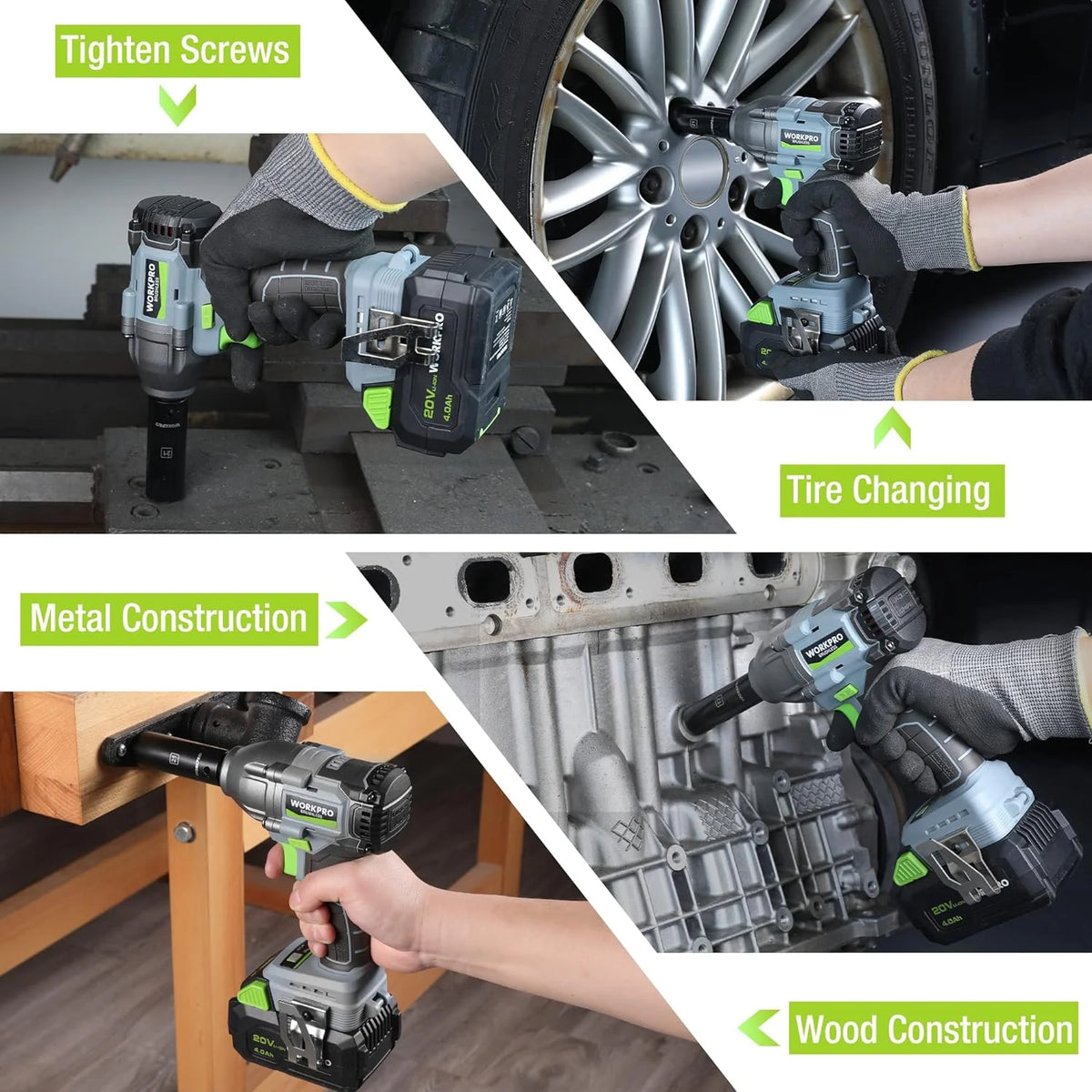 Cordless Impact Wrench 1/2 inch 20V Brushless High Torque 370 Ft-Lbs with Battery S694