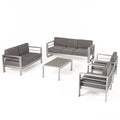 7-Seater Aluminum Patio Sofa Set with Coffee Table I85868