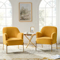 Velvet Accent Chair with Golden Legs Set of 2 C22168