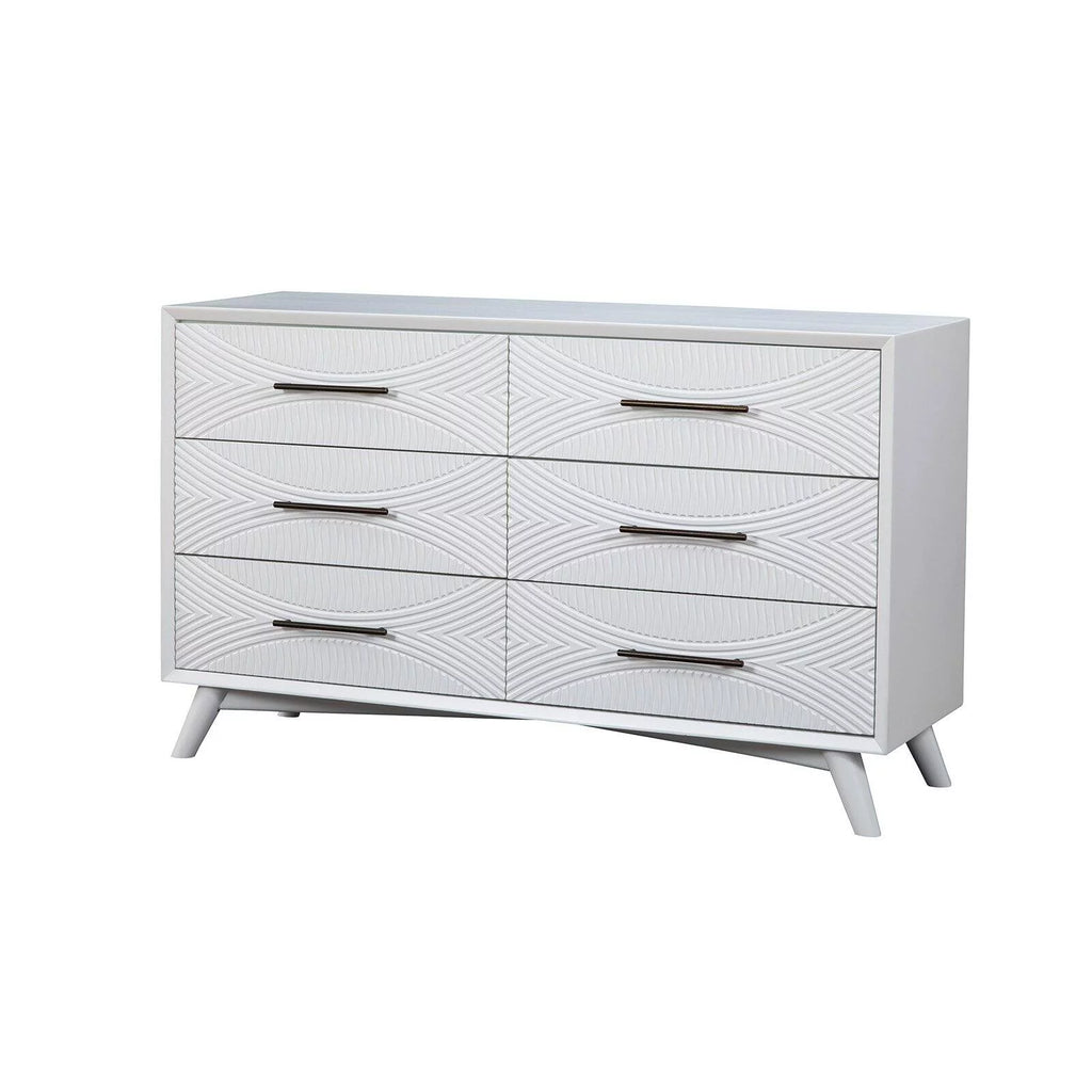 White 6 Drawer Wood Dresser G997