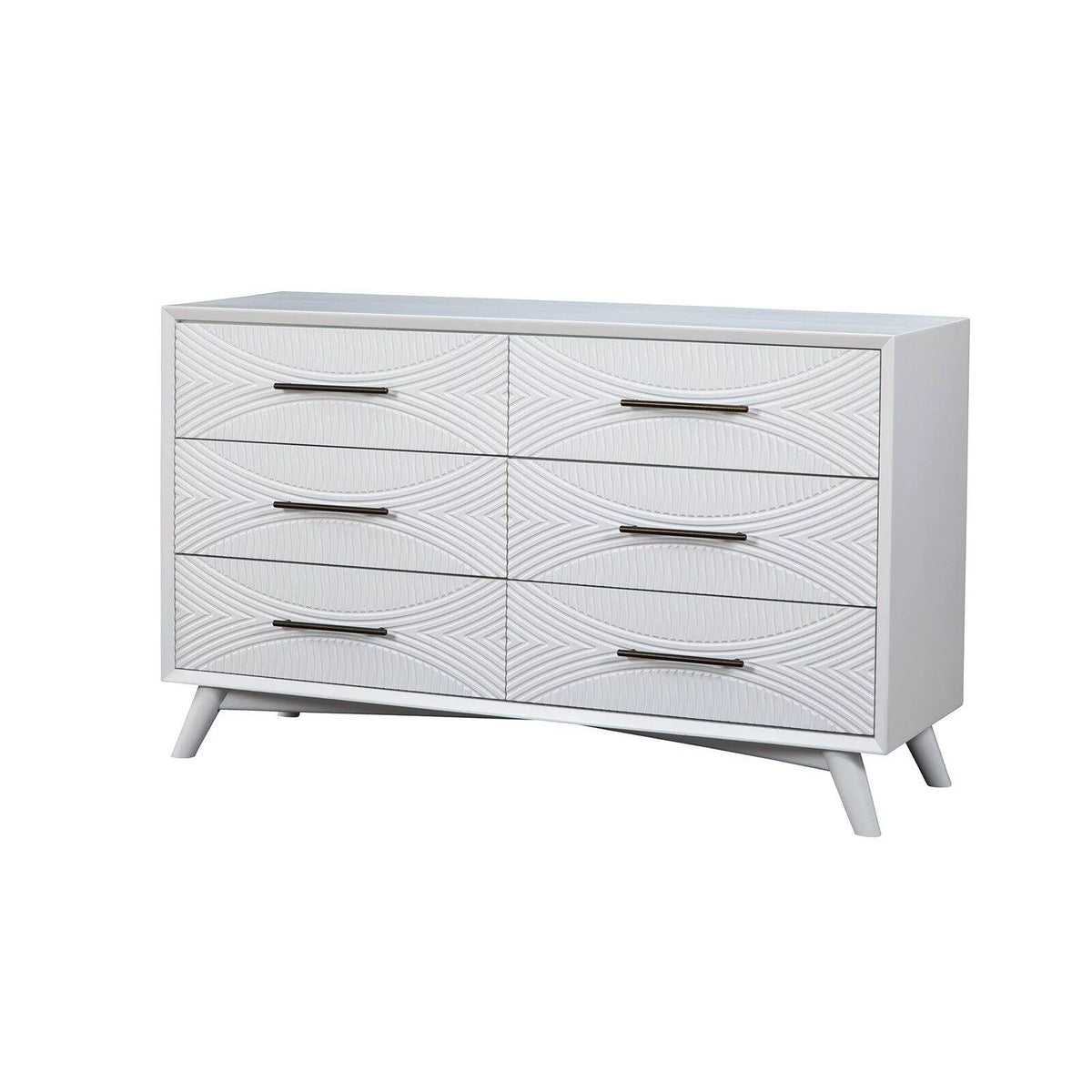 White 6 Drawer Wood Dresser G997