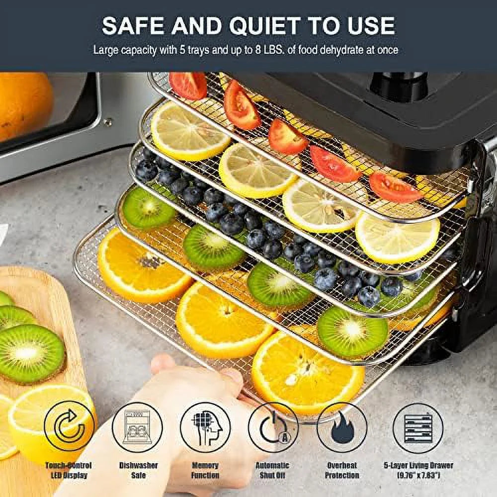 Electric Countertop Food Dehydrator with 4 Stainless Steel Trays D662516