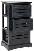 3 Drawer Distressed Black Cabinet O150385