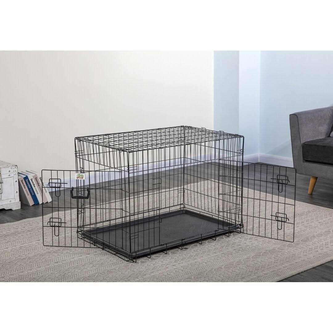 2-Door Metal Dog Crate with Divider Z4392