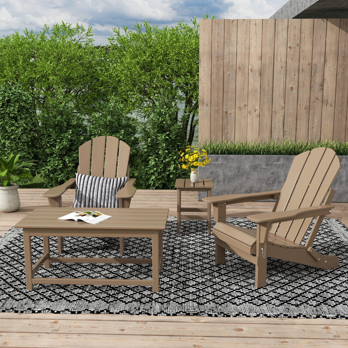 3-Piece All Weather Poly Lumber Outdoor Table Set A160626