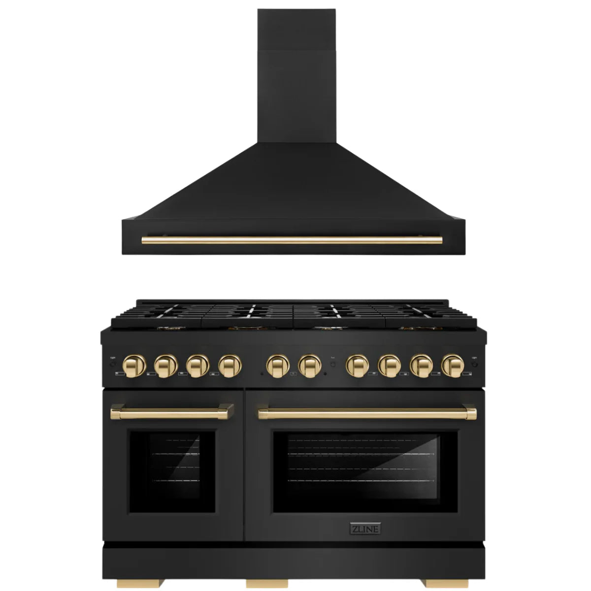 48 In. Gas Range and Range Hood in Black Stainless Steel L84963