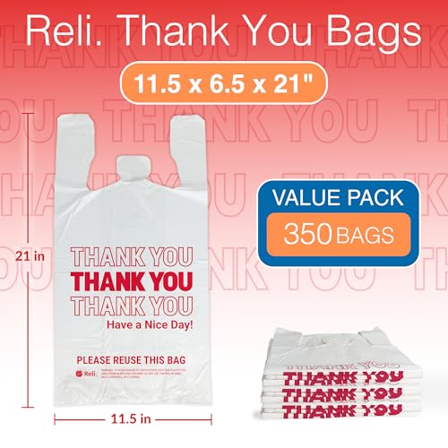 Thank You Plastic Bags 350 Count White R677149