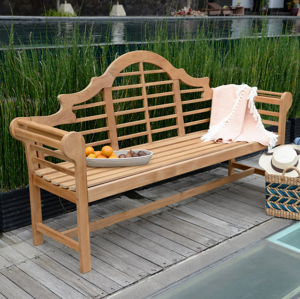 Brown Teak Outdoor Bench F7646