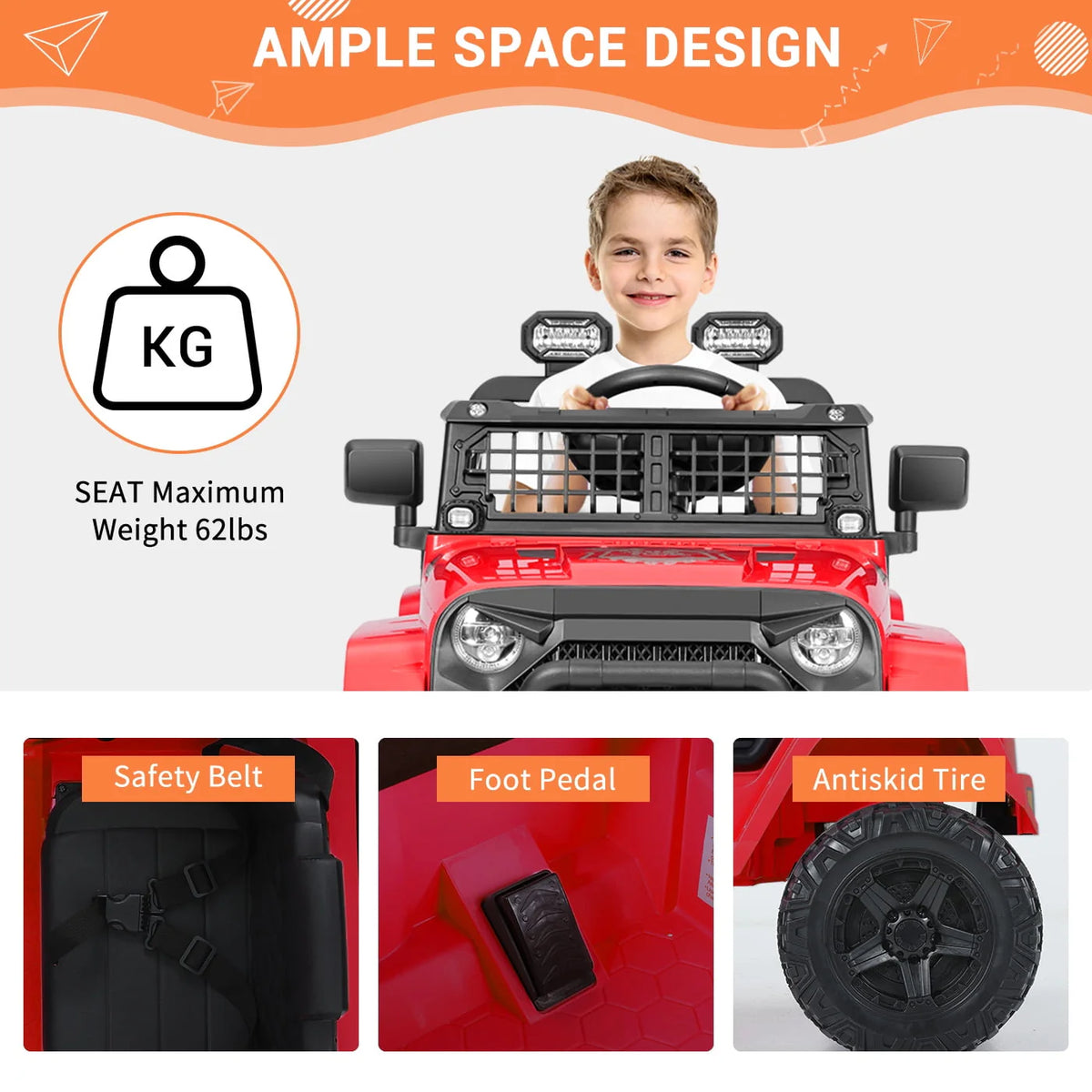 12V Electric Ride on Toy Car with Remote Control U56084