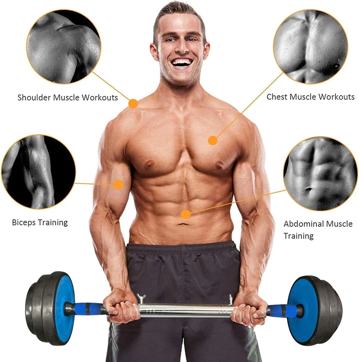 Adjustable 44lbs Dumbbells Barbell Set N59659