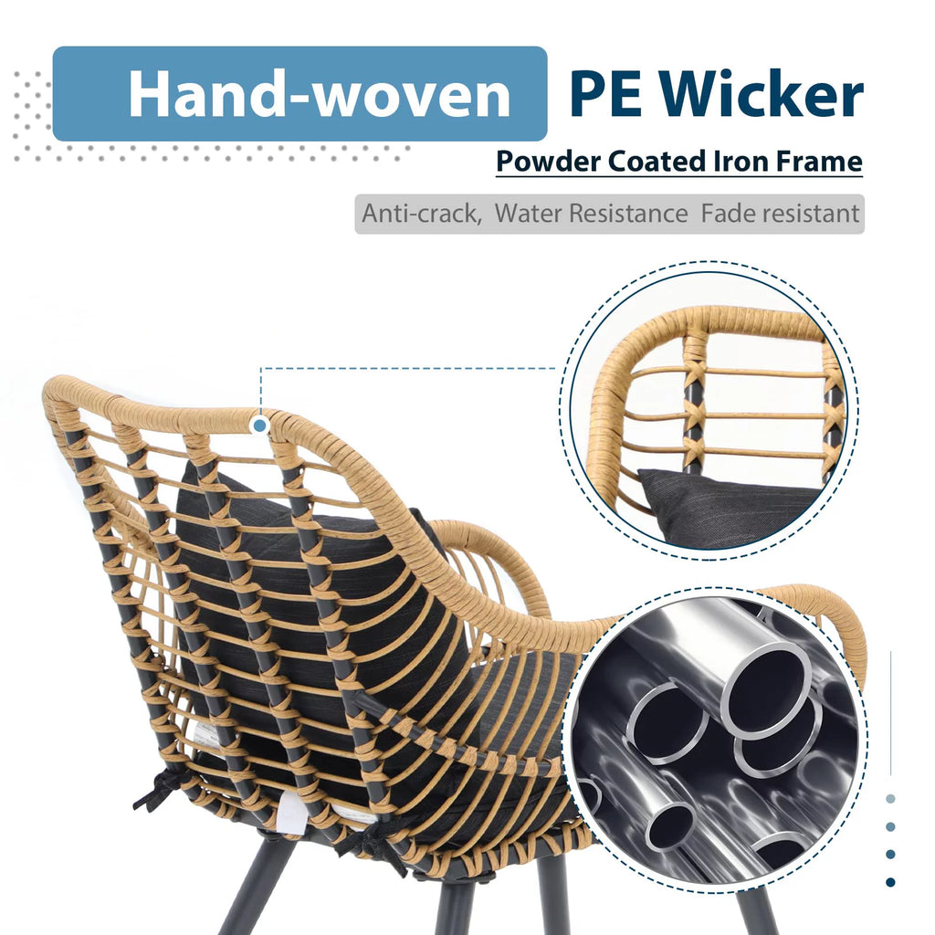 Wicker Outdoor Chairs Set of 2 with Cushions V147984