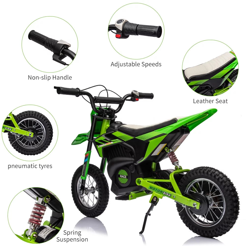 24V 250W Electric Off-Road Motorcycle Green F824273