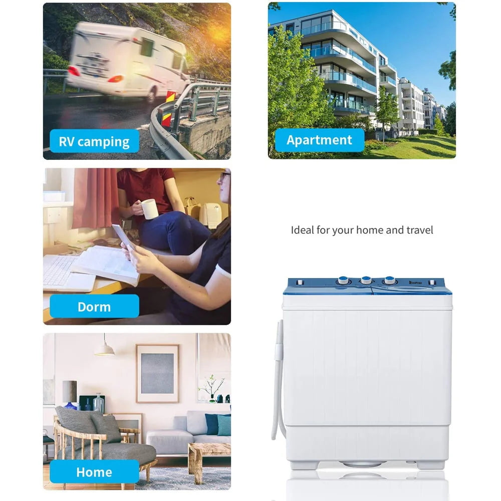 Portable 26lbs Compact Twin Tub Washing Machine O943