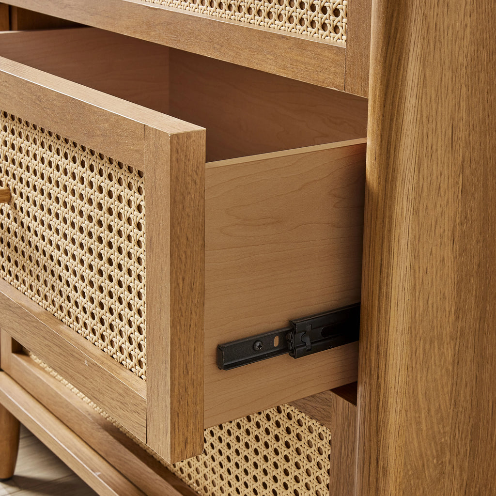 6 Drawer Dresser, Light Honey Finish U6685