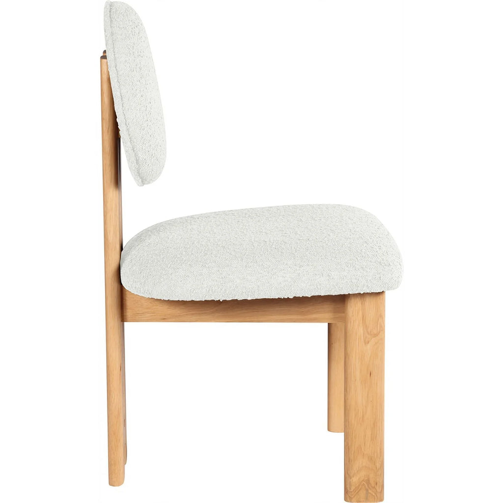 Cream Fabric & Wood Dining Chair Set of 2 D688295