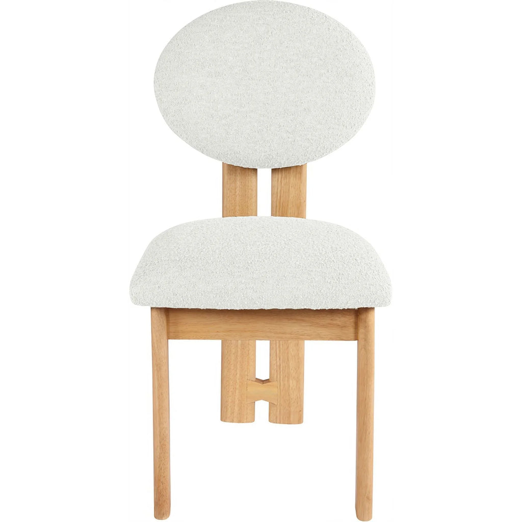 Cream Fabric & Wood Dining Chair Set of 2 D688295