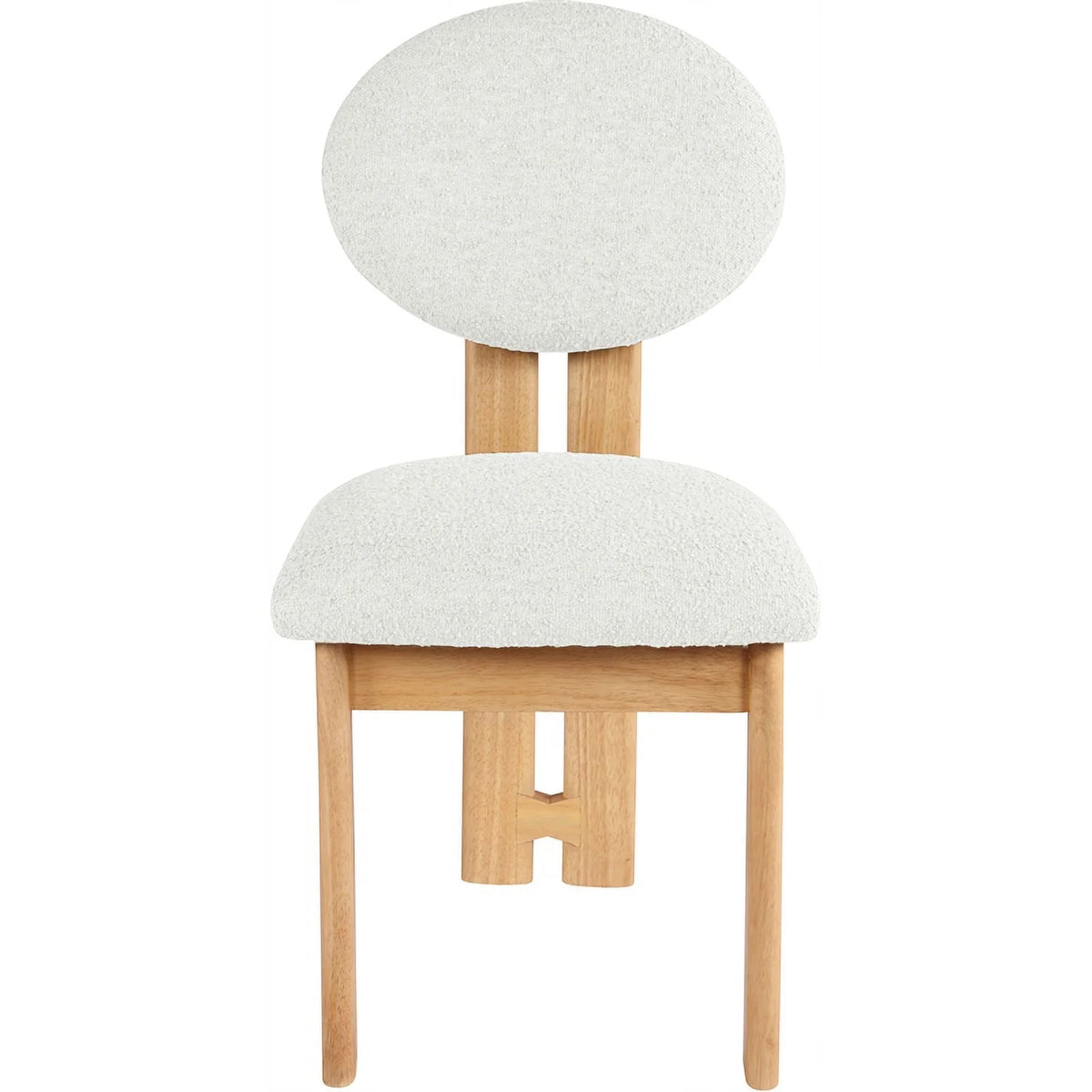 Cream Fabric & Wood Dining Chair Set of 2 D688295