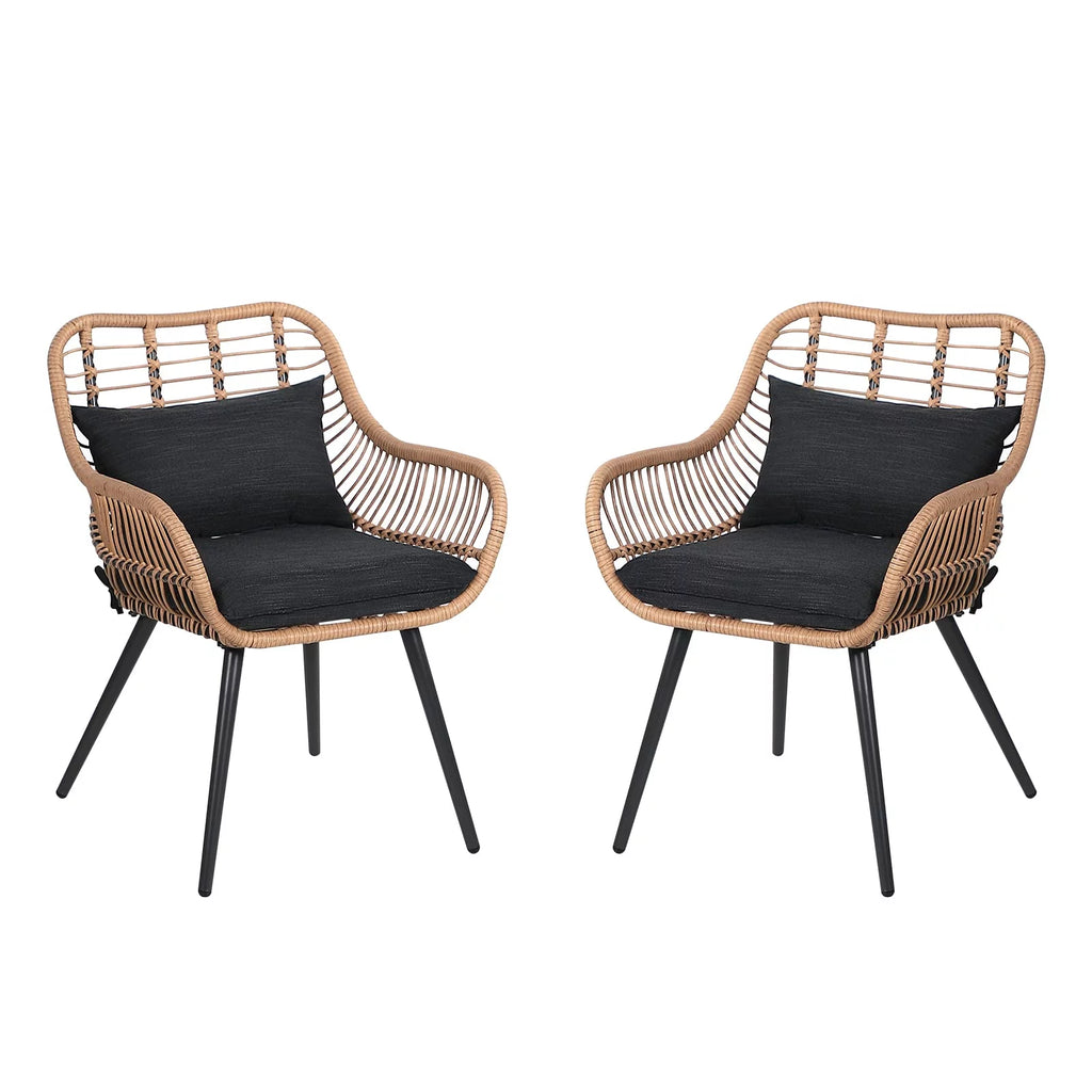Wicker Outdoor Chairs Set of 2 with Cushions V147984