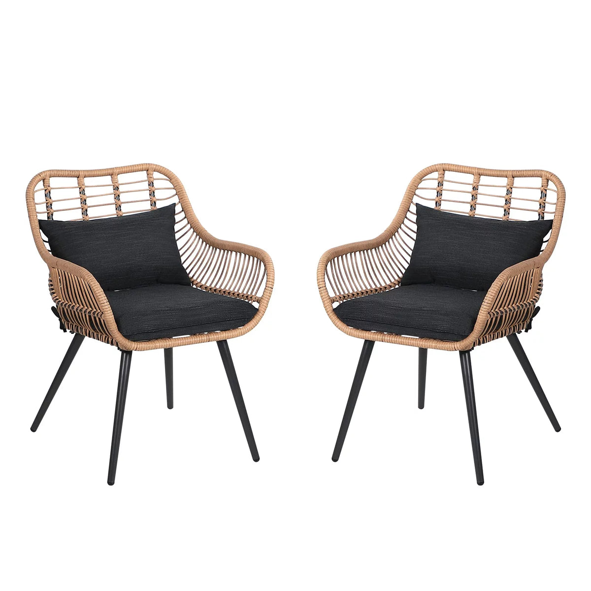 Wicker Outdoor Chairs Set of 2 with Cushions V147984