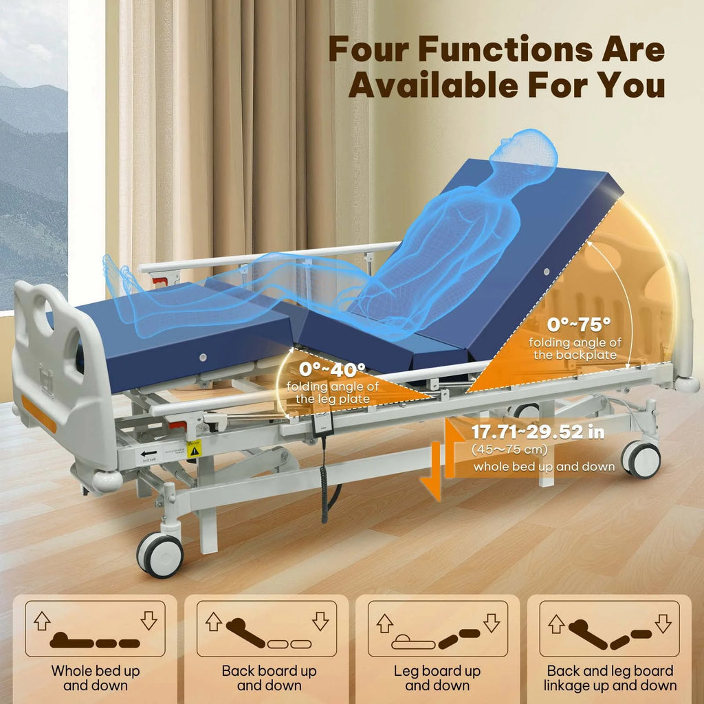 Full Electric Hospital Bed with 4 Function Mattress and Remote Control A142348
