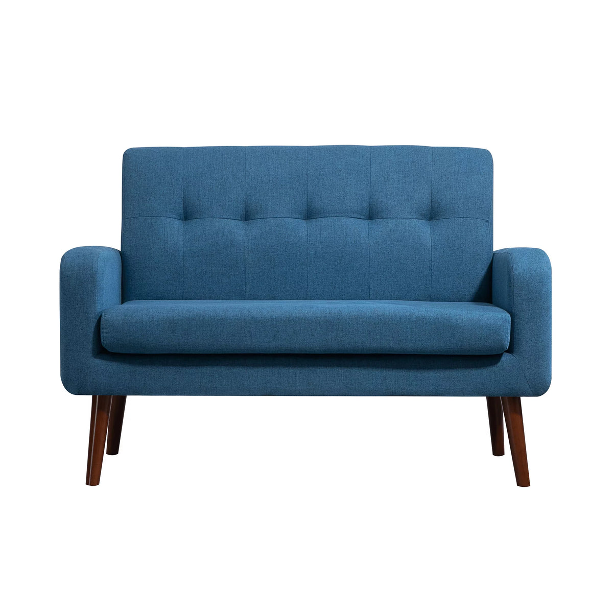 Blue Linen Upholstered Loveseat with Arms D480378