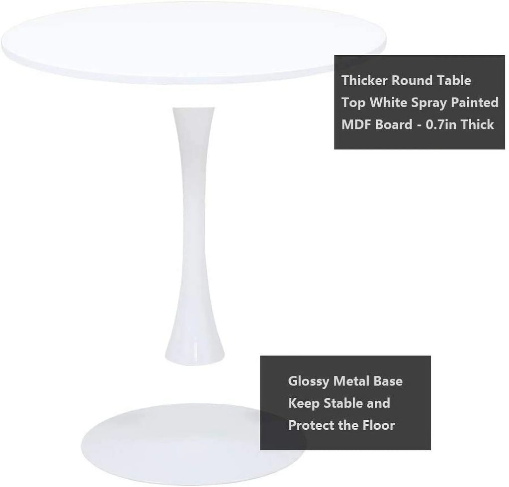 Round White Dining Table 31.5 Diameter Y4800