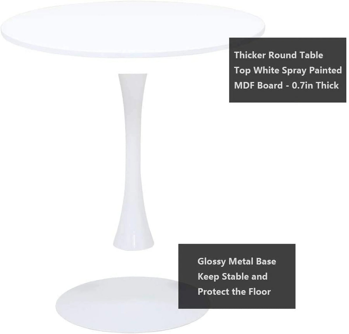 Round White Dining Table 31.5 Diameter Y4800