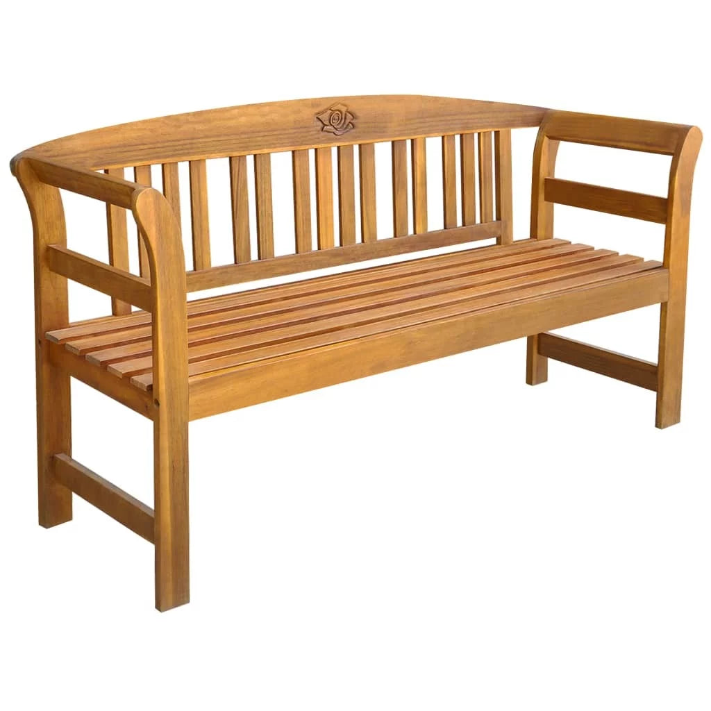 Acacia Wood Patio Bench with Waterproof Cushion U325954