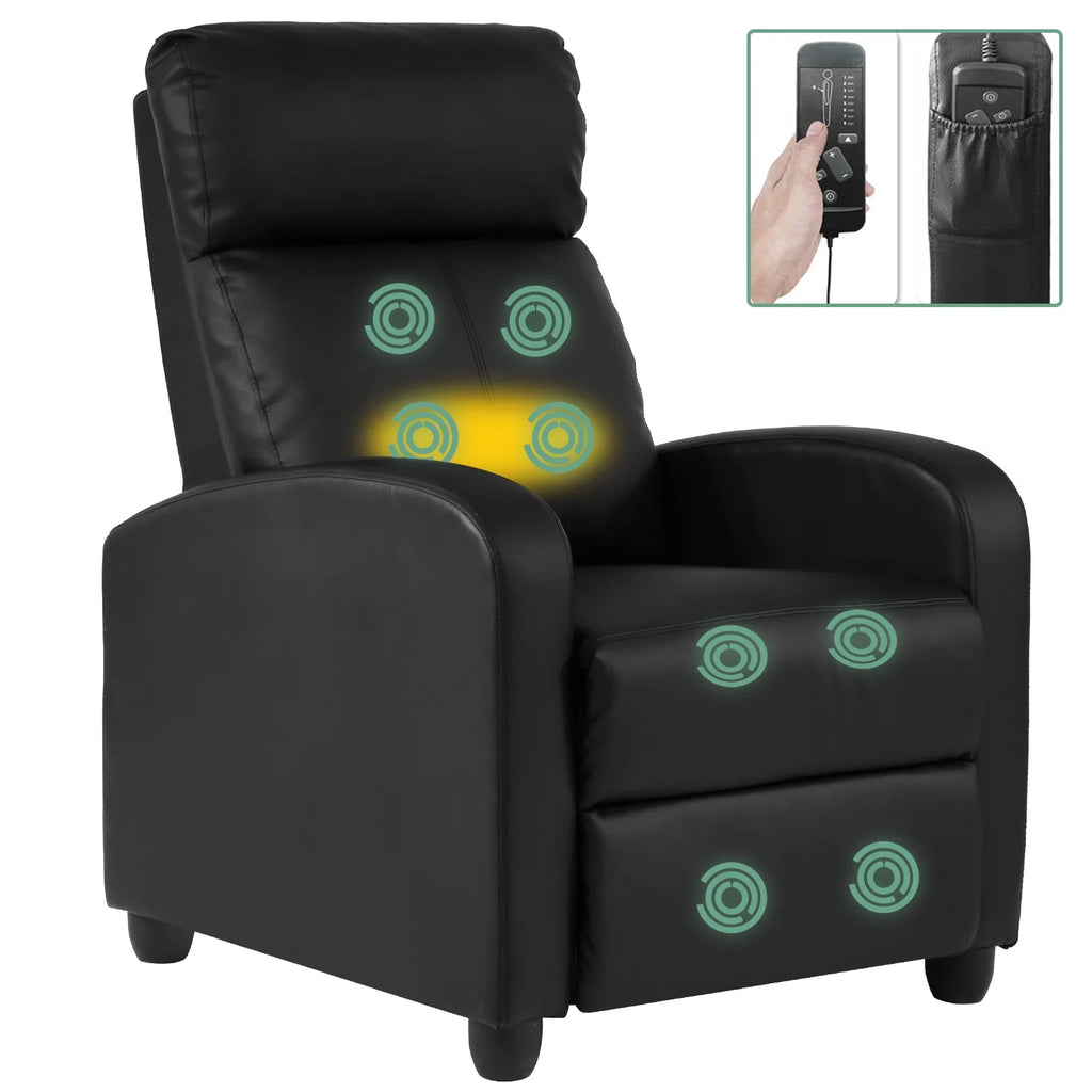 Adjustable PU Leather Recliner Chair with Massage N6973