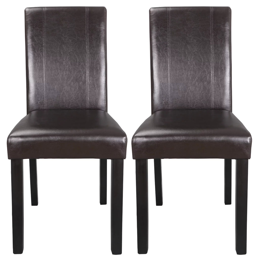 2 Pack Brown Leather Dining Chair U623