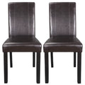 2 Pack Brown Leather Dining Chair U623