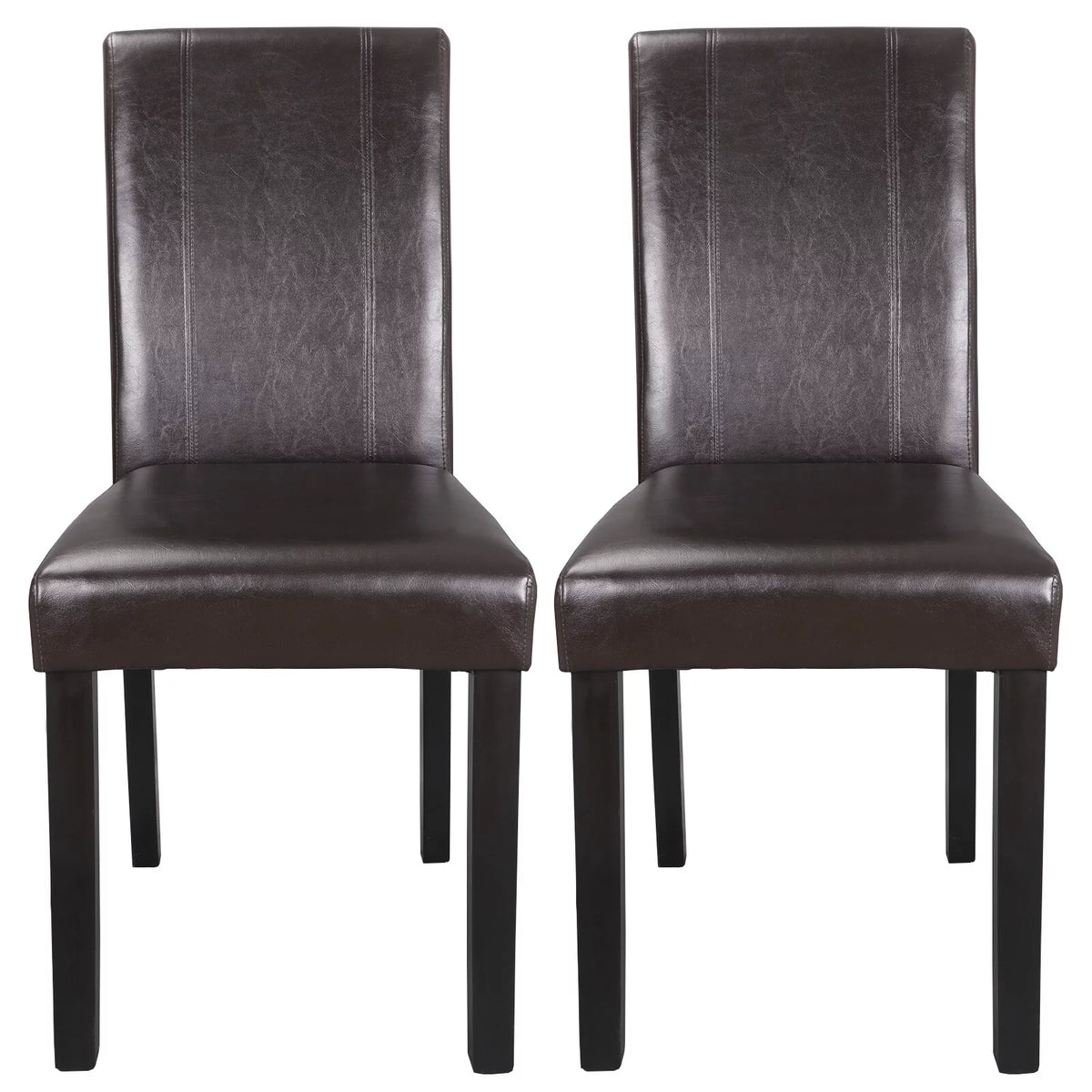 2 Pack Brown Leather Dining Chair U623