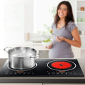 2400W Electric Double Burner Cooktop Black T411665