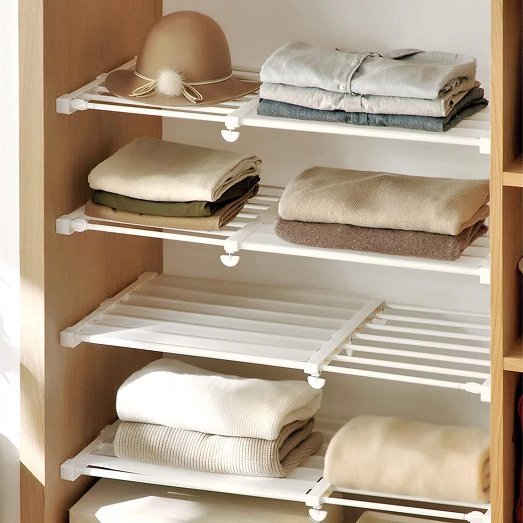 Wardrobe Layer Partition Cabinet Shelf Rack Telescopic Storage M15531