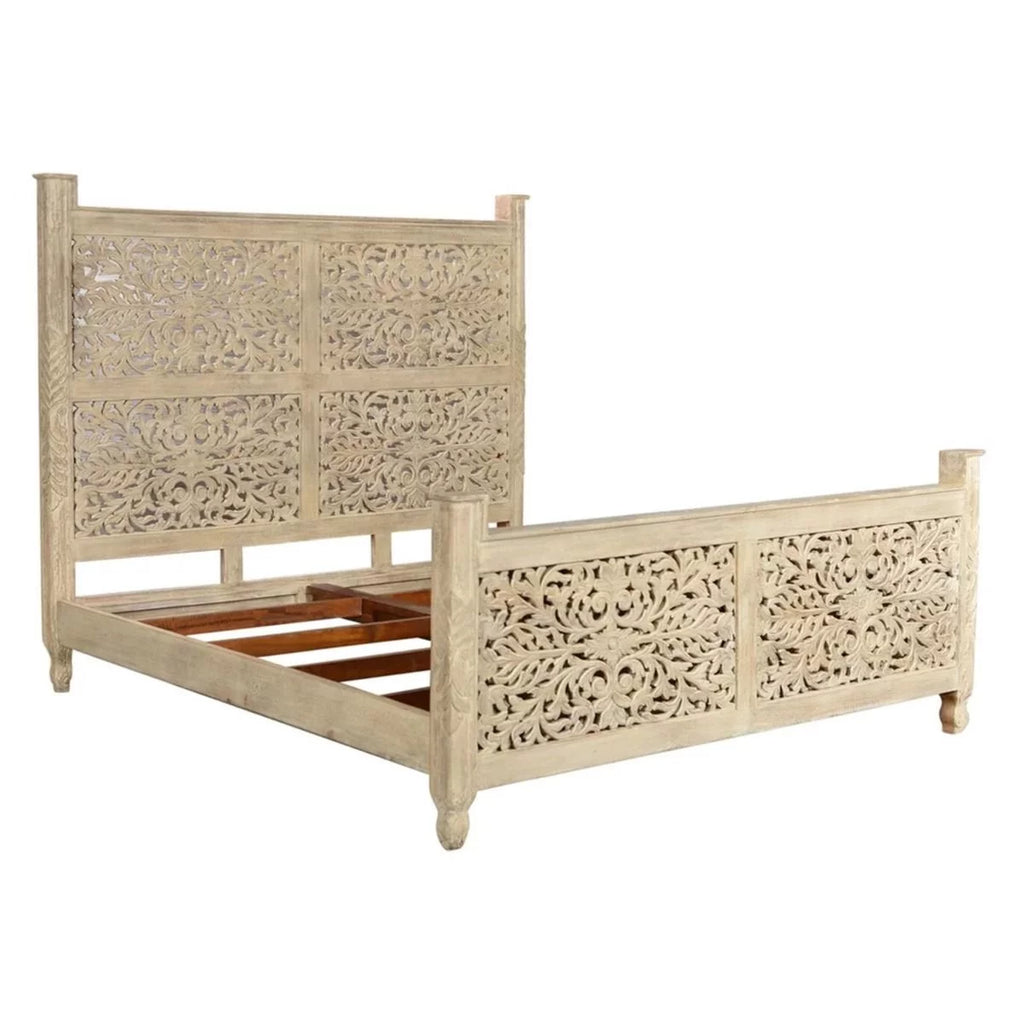 Hand Carved Solid Wooden Bed Frame G496252
