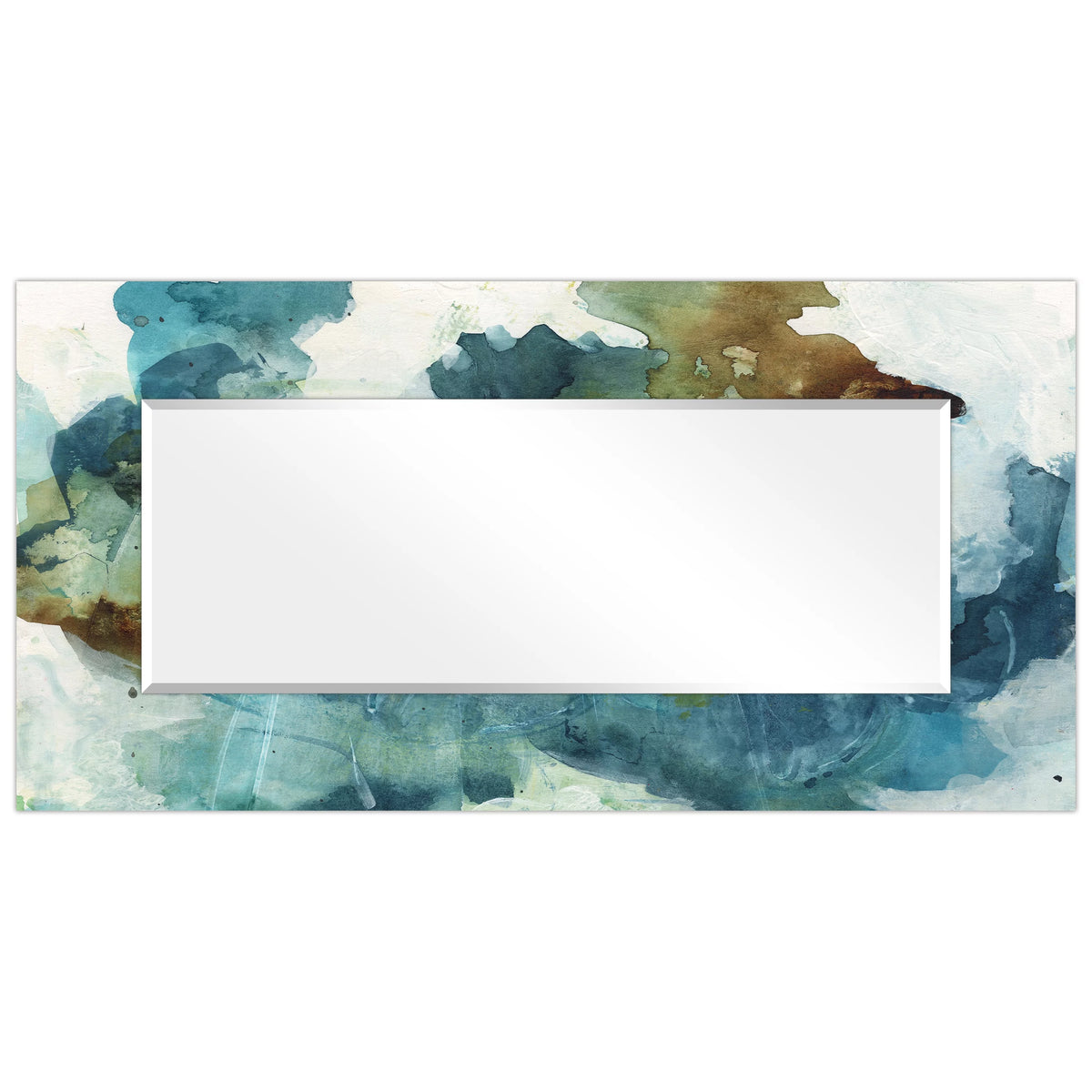 Blue Sky Rectangular Beveled Mirror Tempered Art Glass 72" x 36" G546
