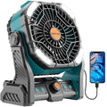 20000mAh Camping Fan with LED Lantern USB Rechargeable 4 Speeds Black T82533
