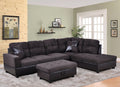3 PCS Sectional Sofa Set with Storage Ottoman and Pillows Q764648