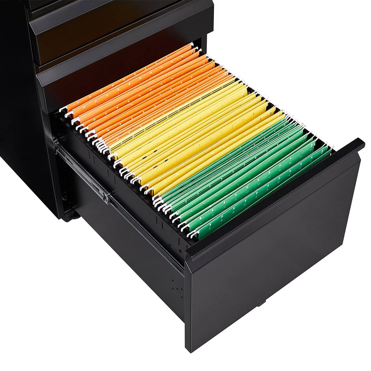 3 Drawer Black Metal File Cabinet with Lock R904431