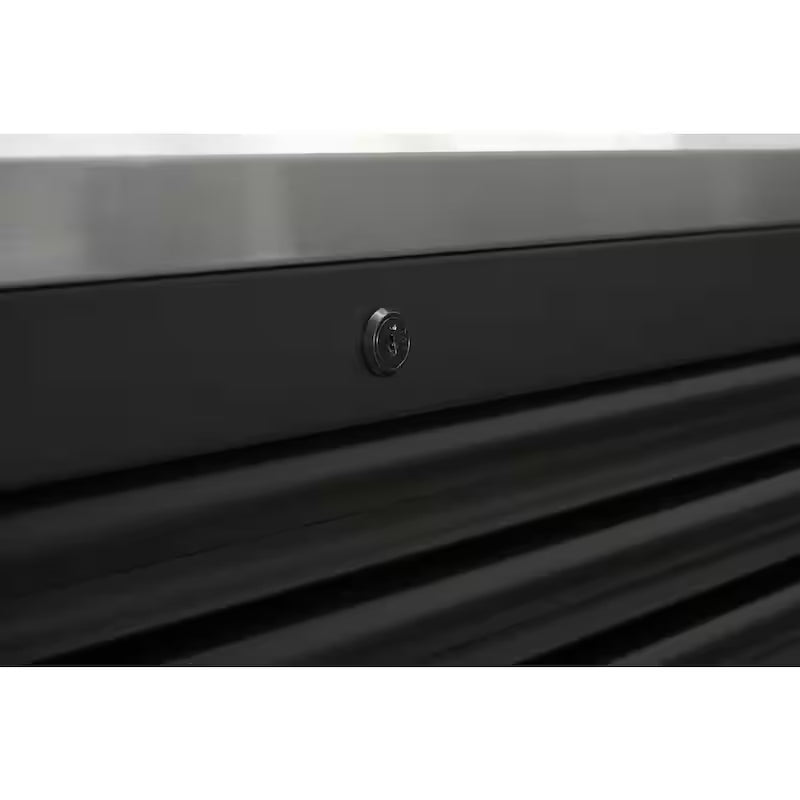 84 in. Heavy Duty Matte Black Mobile Workbench Tool Chest with Stainless Steel Work Top O8971