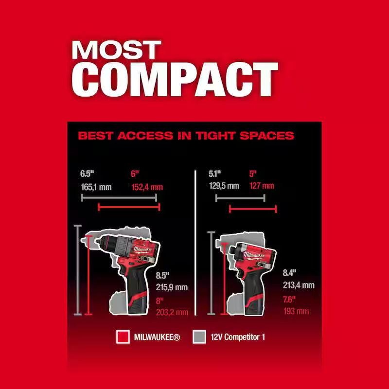 12-Volt Li-Ion Brushless Cordless Hammer Drill and Impact Driver Combo Kit (2-Tool) with Right Angle Drill R734