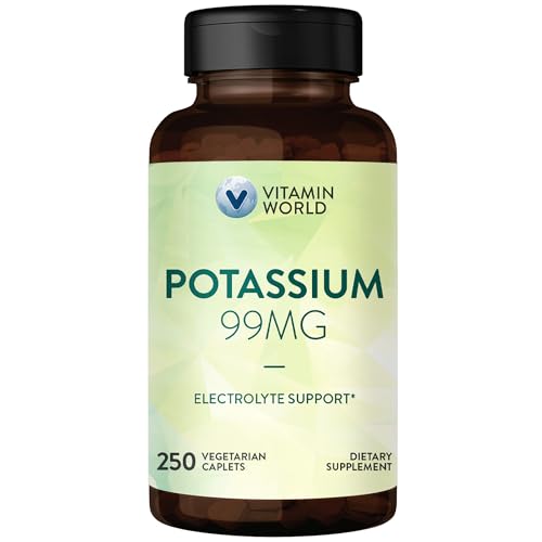 Potassium 99 mg Vegetarian Dietary Supplement 250 Caplets Y687