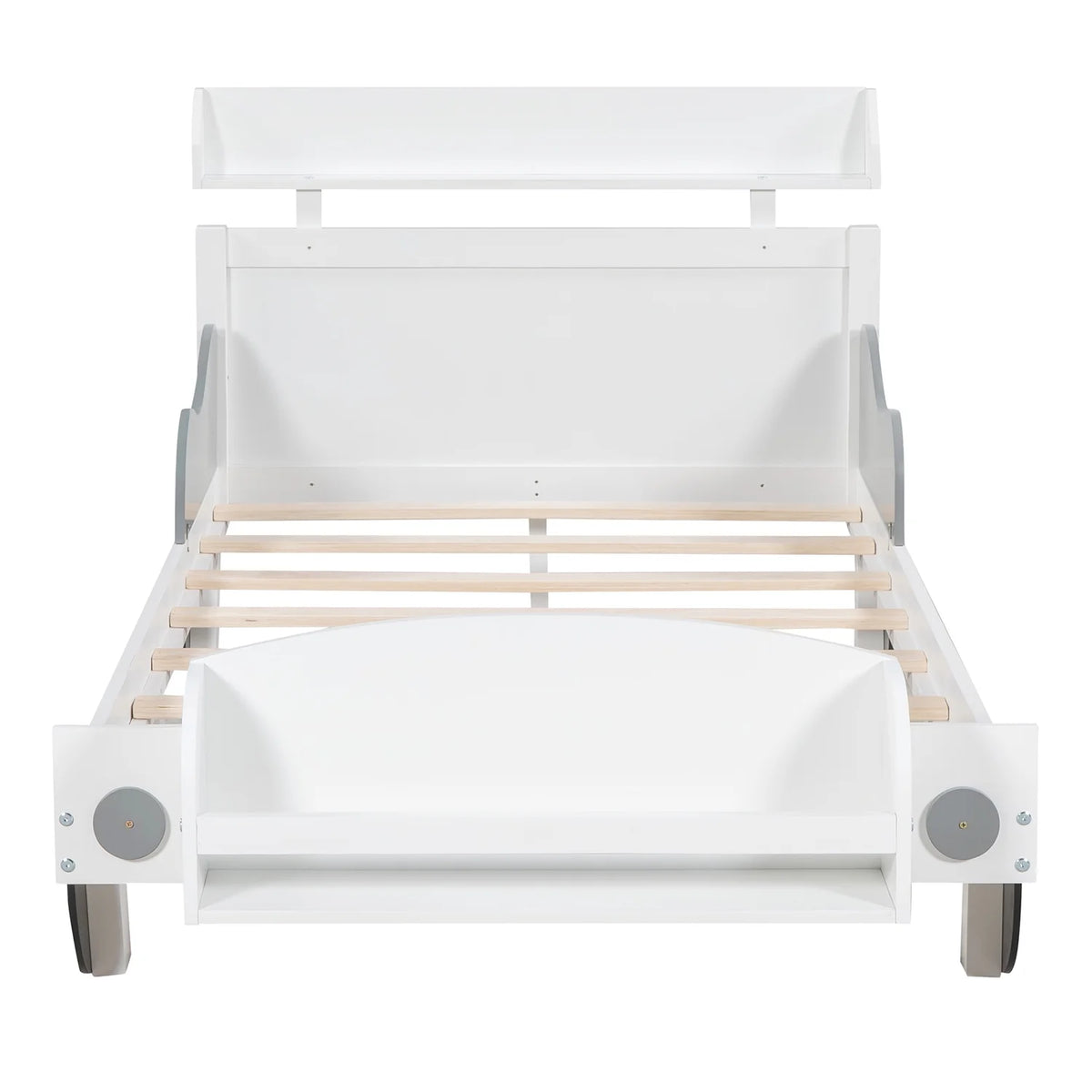 Twin Size Car-Shaped Platform Bed with Storage Shelf D907106